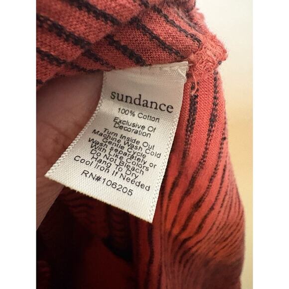 SUNDANCE Candice Stripped Easy Dress 100% Cotton Henley Casual Weekend Large - Picture 10 of 12
